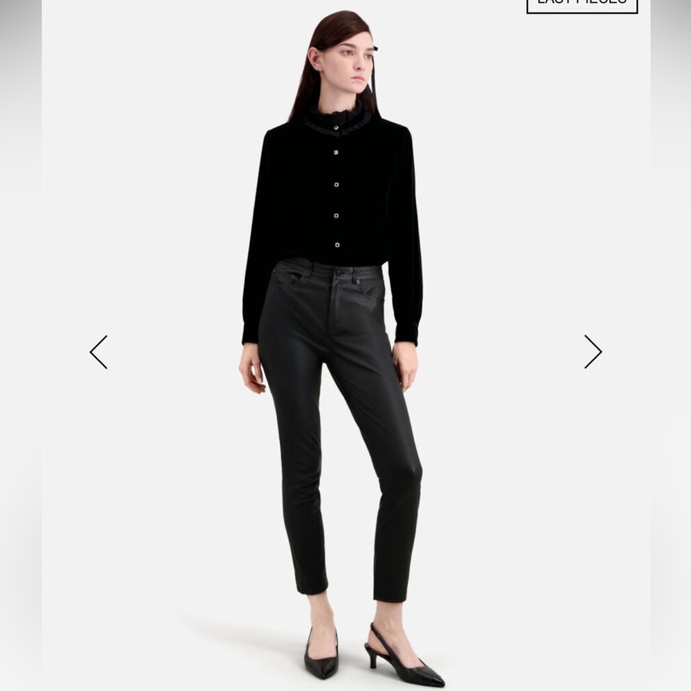 The Kooples black genuine leather skinny pants NWT